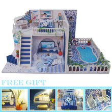 Load image into Gallery viewer, Cutebee DIY House Miniature with Furniture LED Music Dust Cover Model Building Blocks Toys for Children Casa De Boneca TD16
